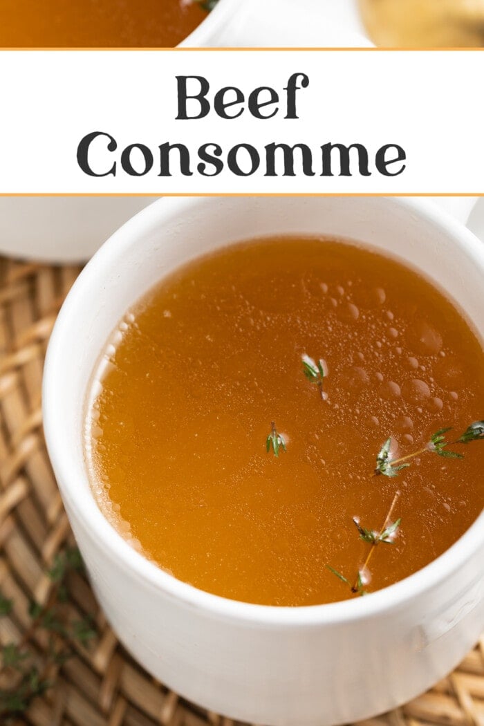 Pin graphic for beef consommé