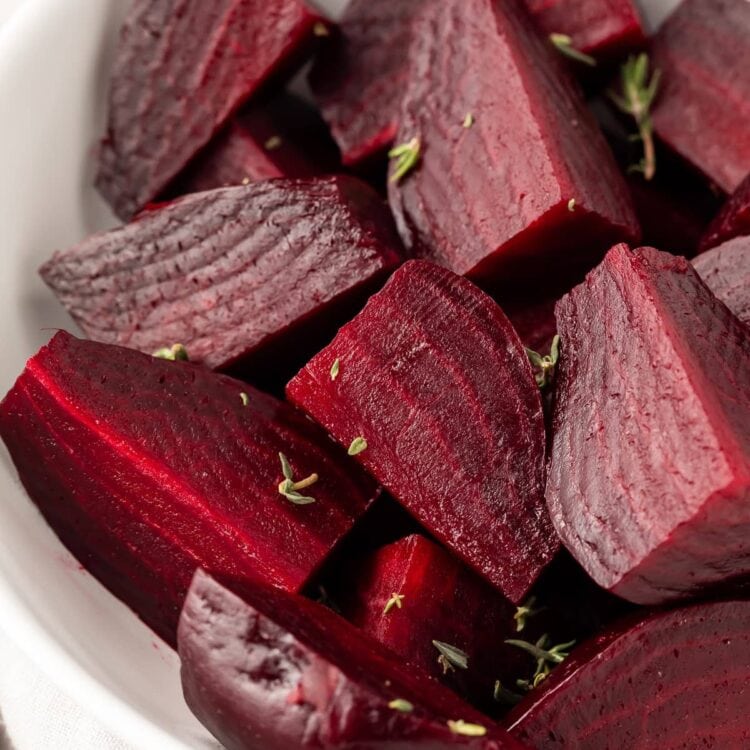 instant Pot beets in a large white bowl
