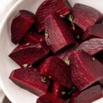 instant Pot beets in a large white bowl