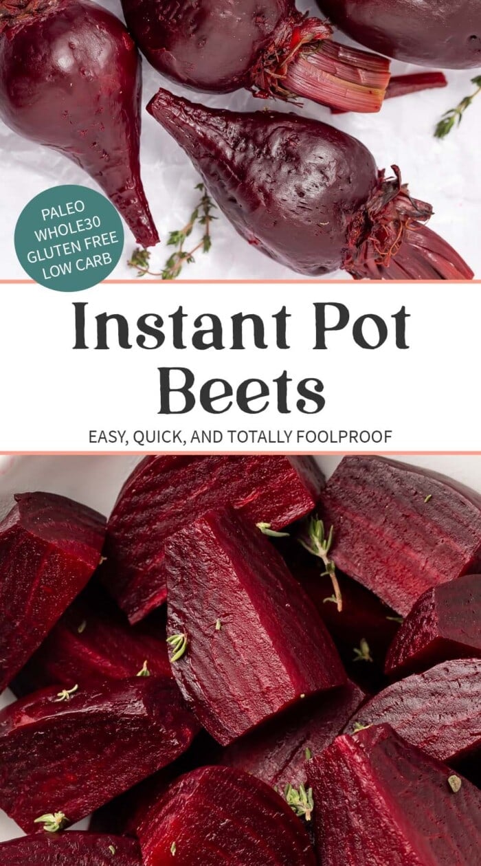 Pin graphic for Instant Pot beets