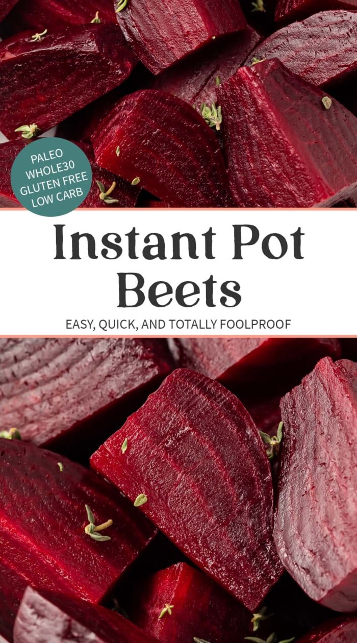 Pin graphic for Instant Pot beets