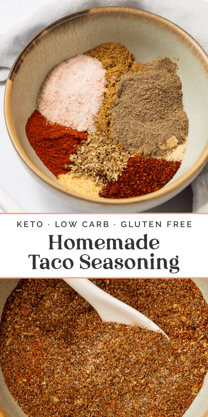 Pin graphic for keto taco seasoning