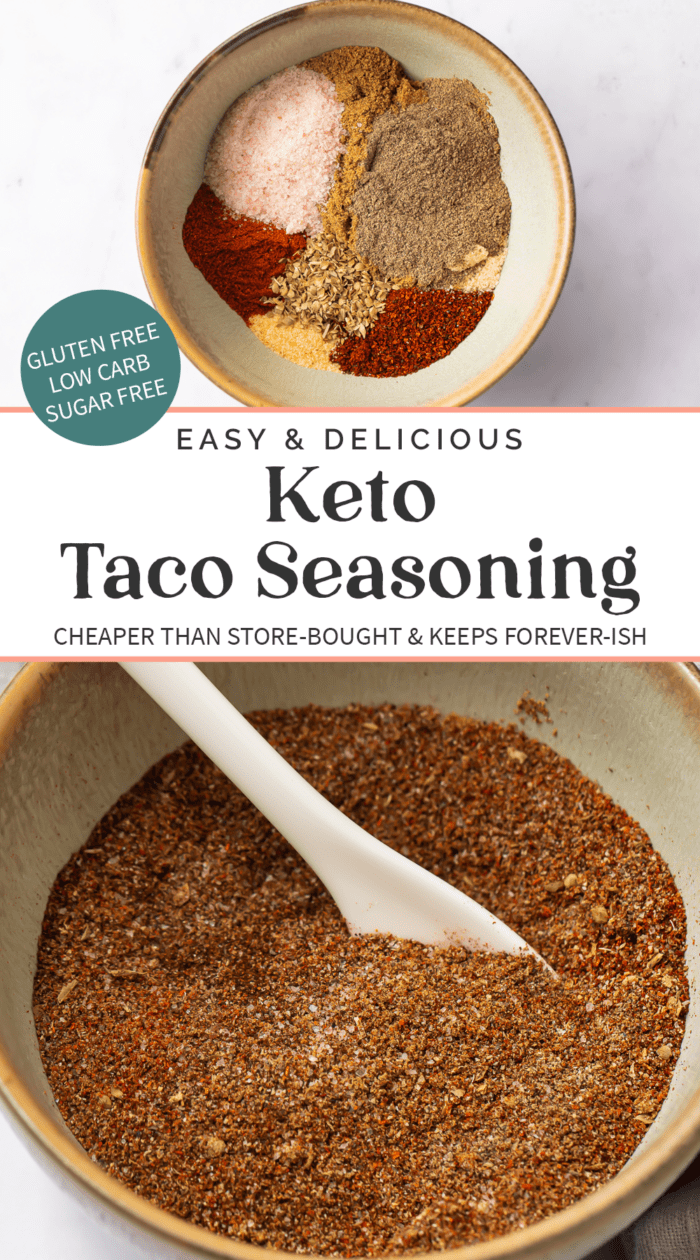 Pin graphic for keto taco seasoning