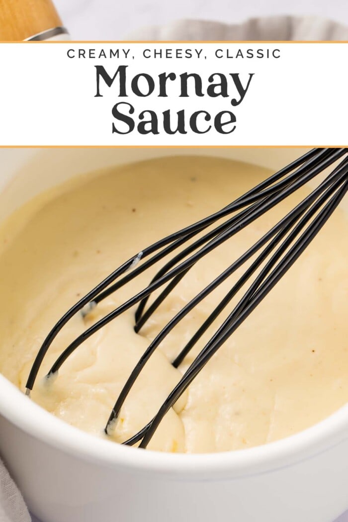Pin graphic for mornay sauce