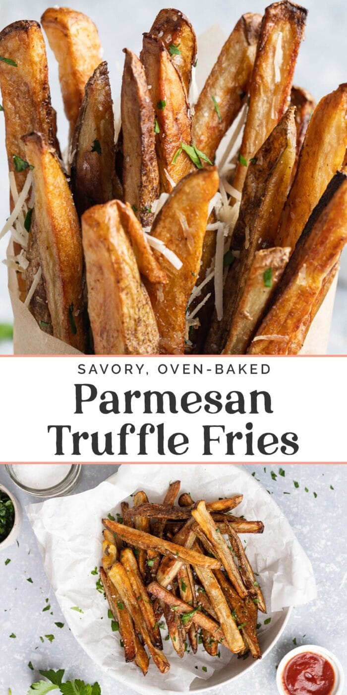 Pin graphic for truffle fries