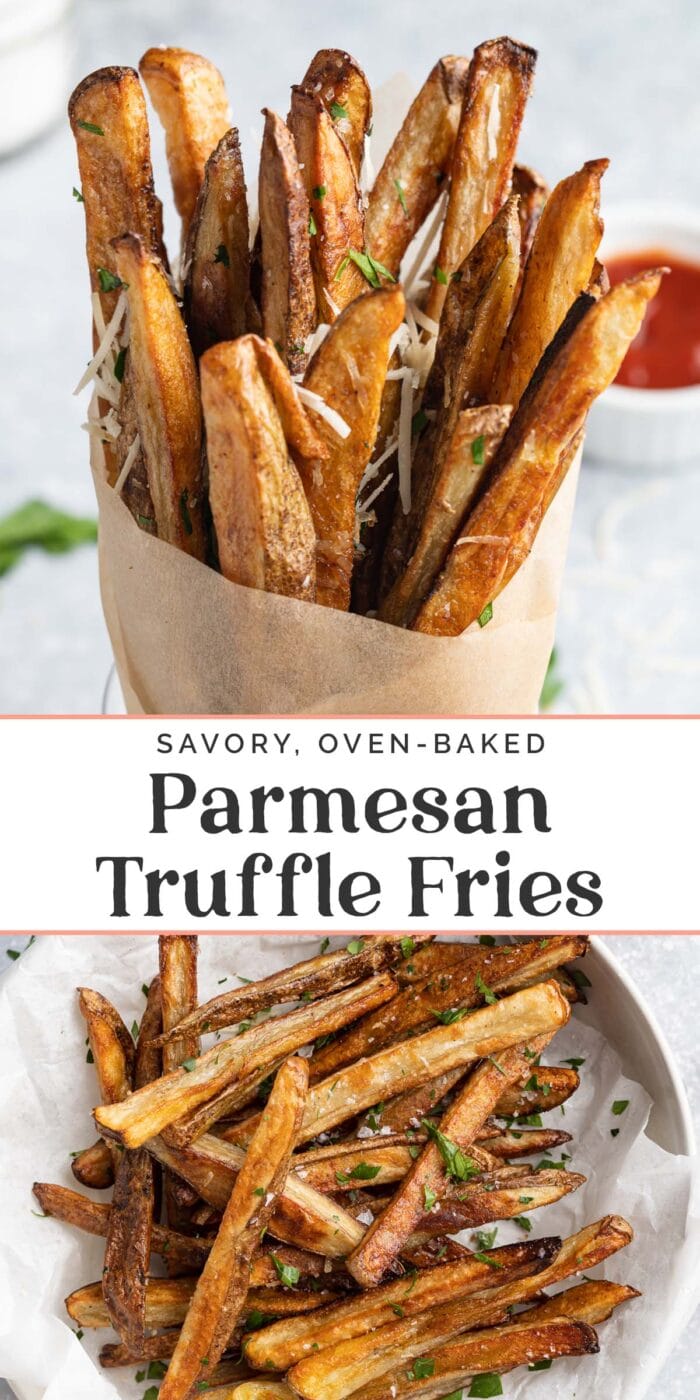 Pin graphic for truffle fries