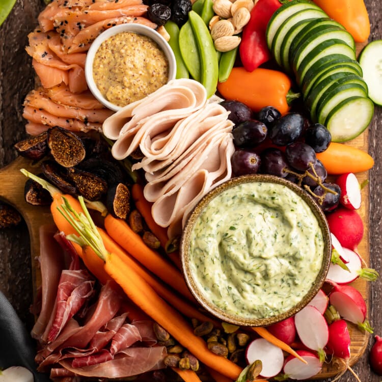 Overhead photo of a Whole30 grazing board