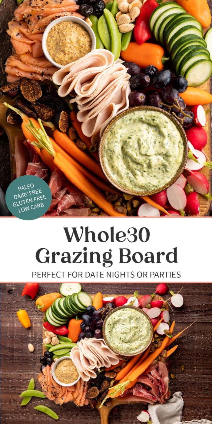 Pin graphic for Whole30 grazing board