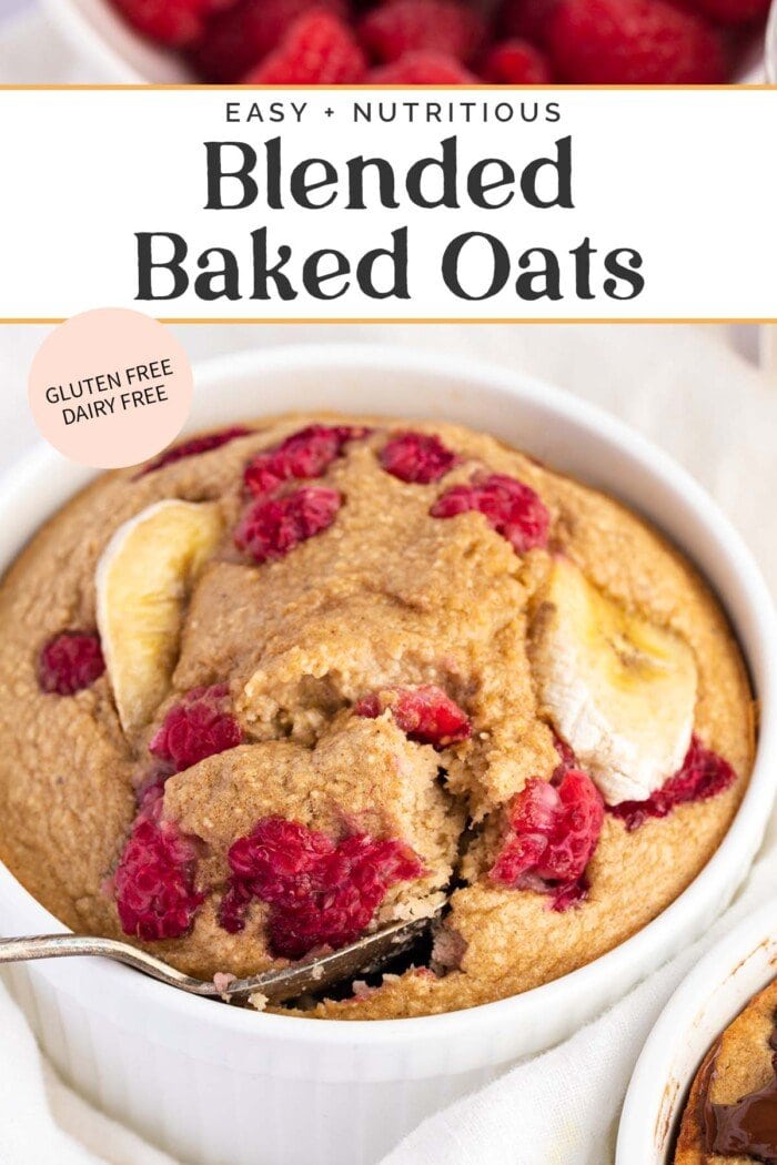 Pin graphic for baked oats.