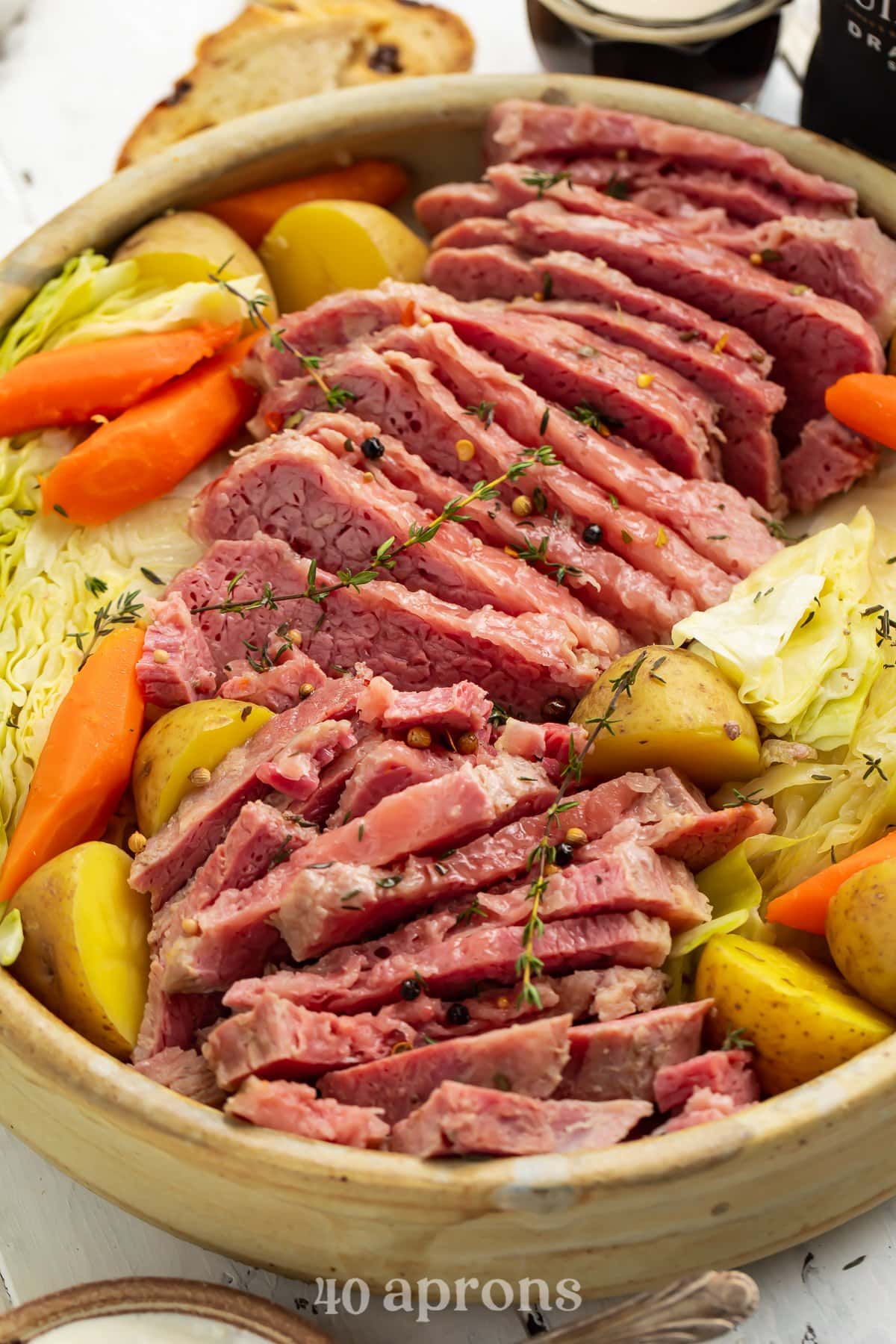 Slow Cooker Corned Beef And Cabbage - 40 Aprons