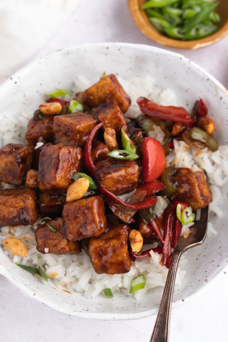 Kung Pao Tofu with Stir-Fried Vegetables
