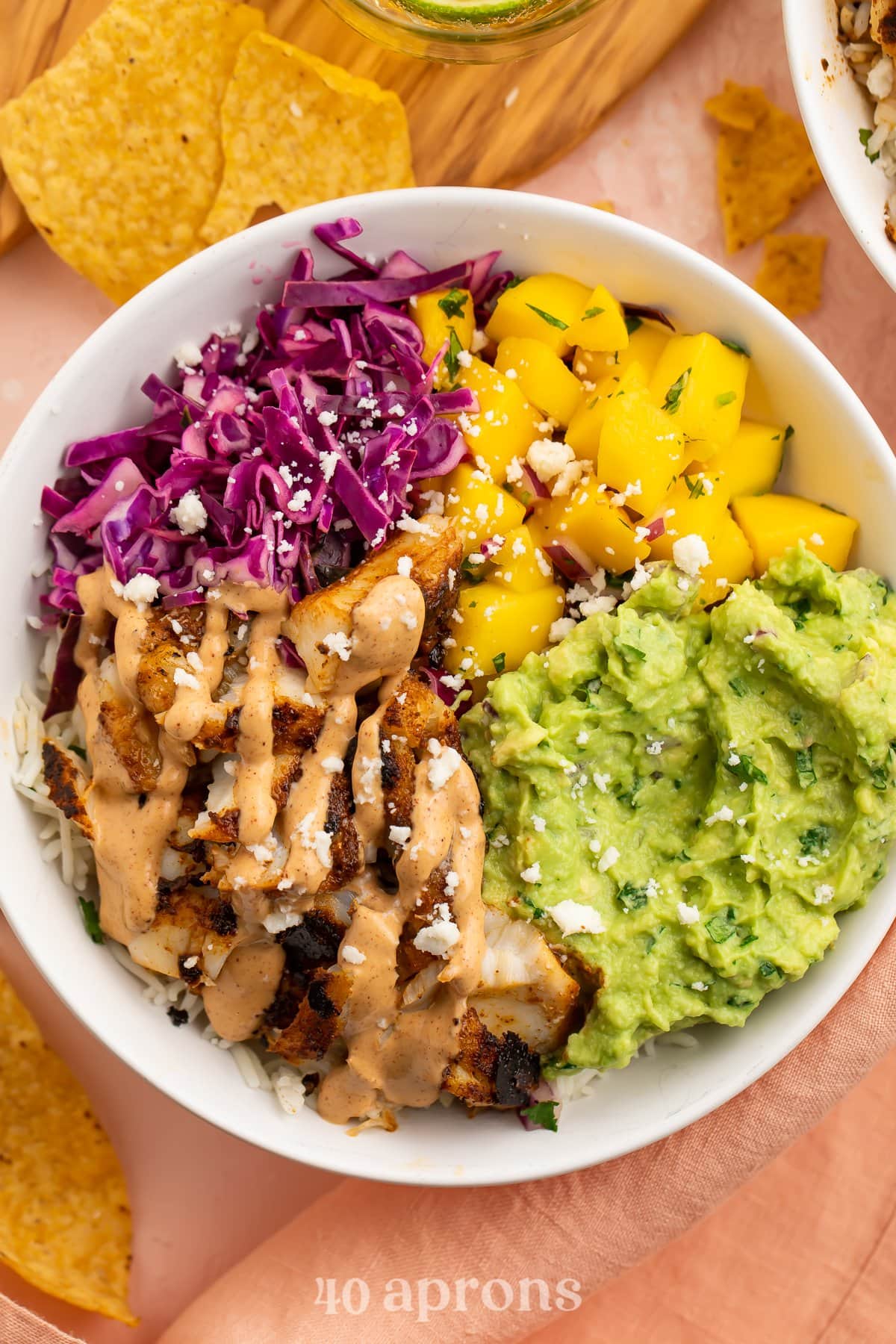 Fish Taco Bowls with Cilantro-Lime Rice - Dishing Out Health