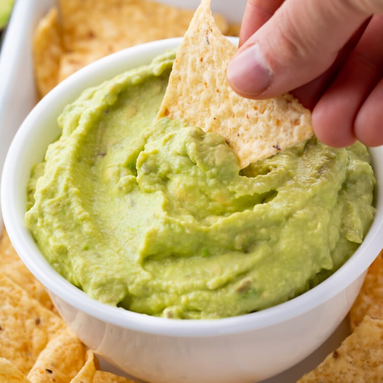 Square image for restaurant style guacamole dip.