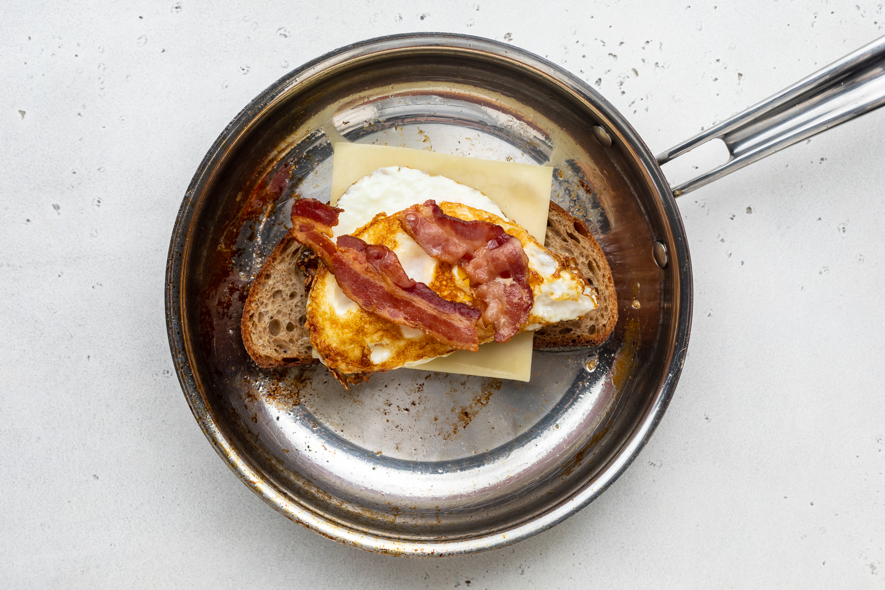 Fried Egg Sandwich with Cheese and Bacon - 40 Aprons