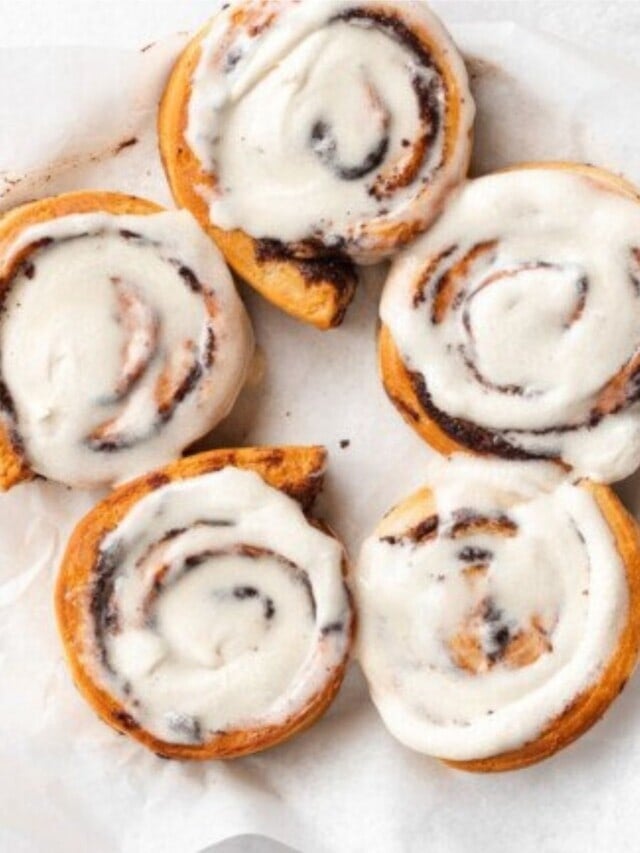 Air Fryer Canned Cinnamon Rolls with Cream Cheese Frosting