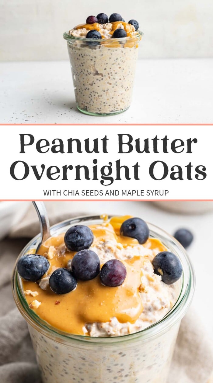 Pin graphic for peanut butter overnight oats.