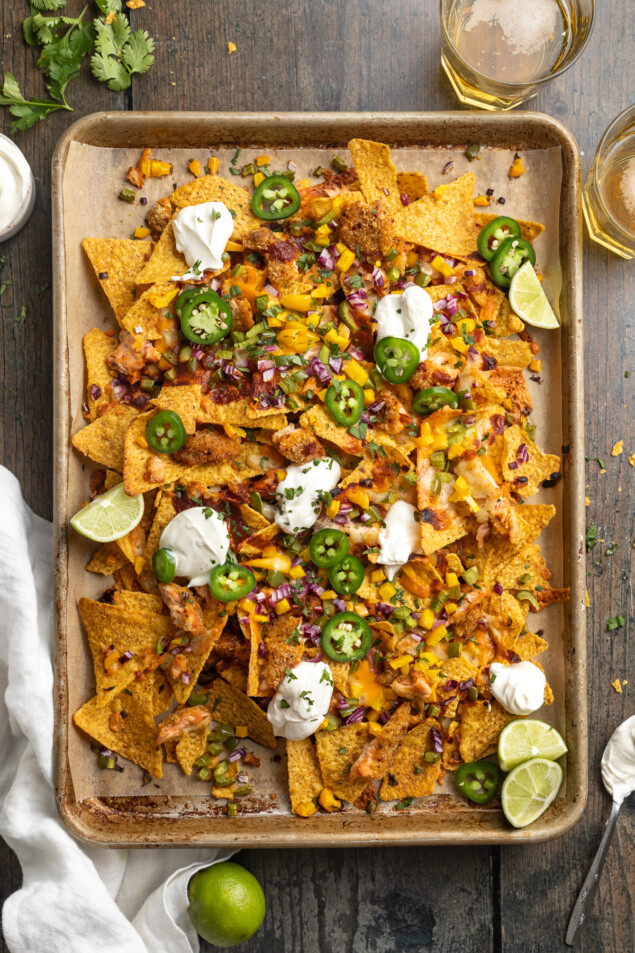 Honey Chipotle Salmon BBQ Nachos - 40 Aprons