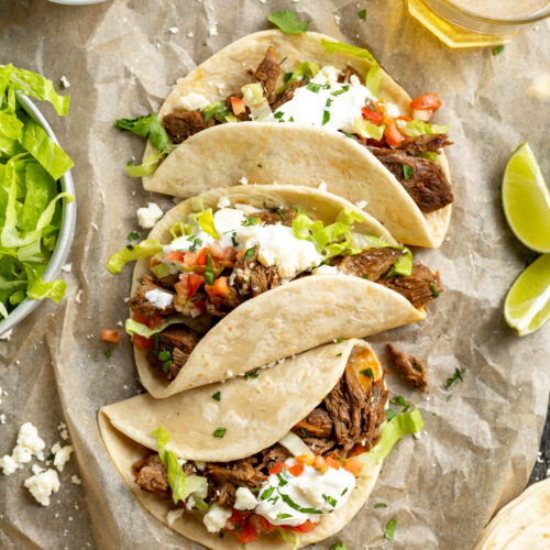 Crockpot Chicken Tacos with Avocado-Cilantro Sauce - 40 Aprons