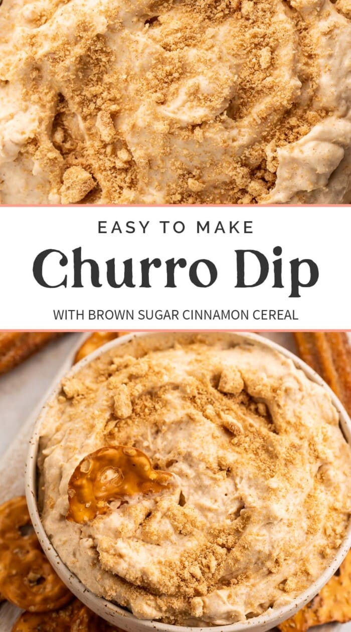 Pin graphic for churro dip.