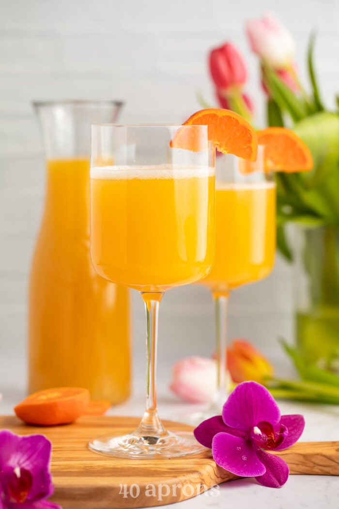 Wine Mimosa Glass set of 6 glasses and 1 Orange Juice Carafe