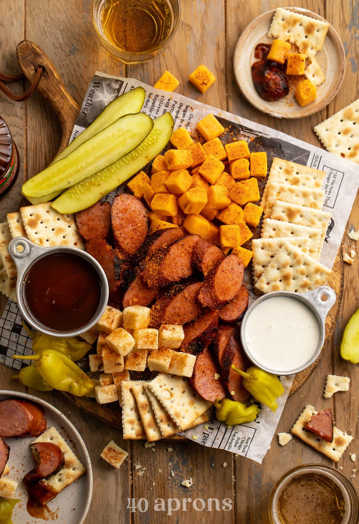 beef cheese sausage crackers platters