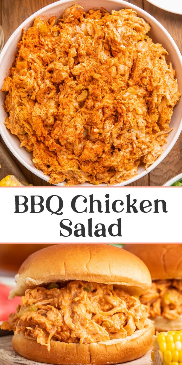 Pin graphic for BBQ Chicken salad.