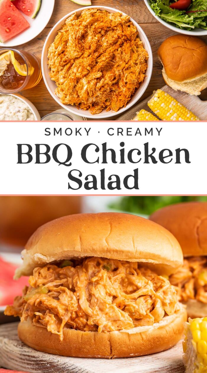 Pin graphic for BBQ Chicken salad.