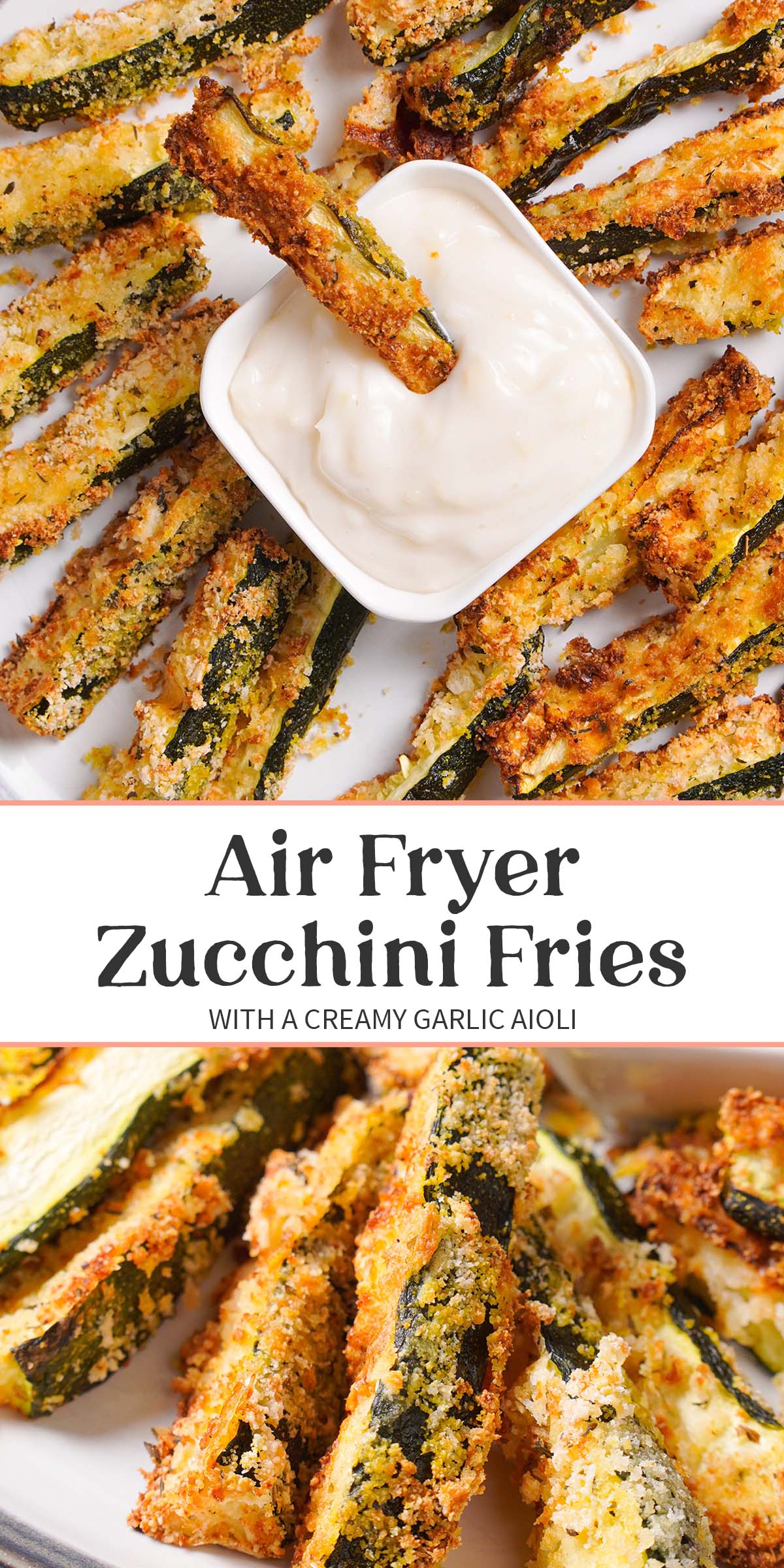 Air Fryer Zucchini Fries with Garlic Aioli - 40 Aprons