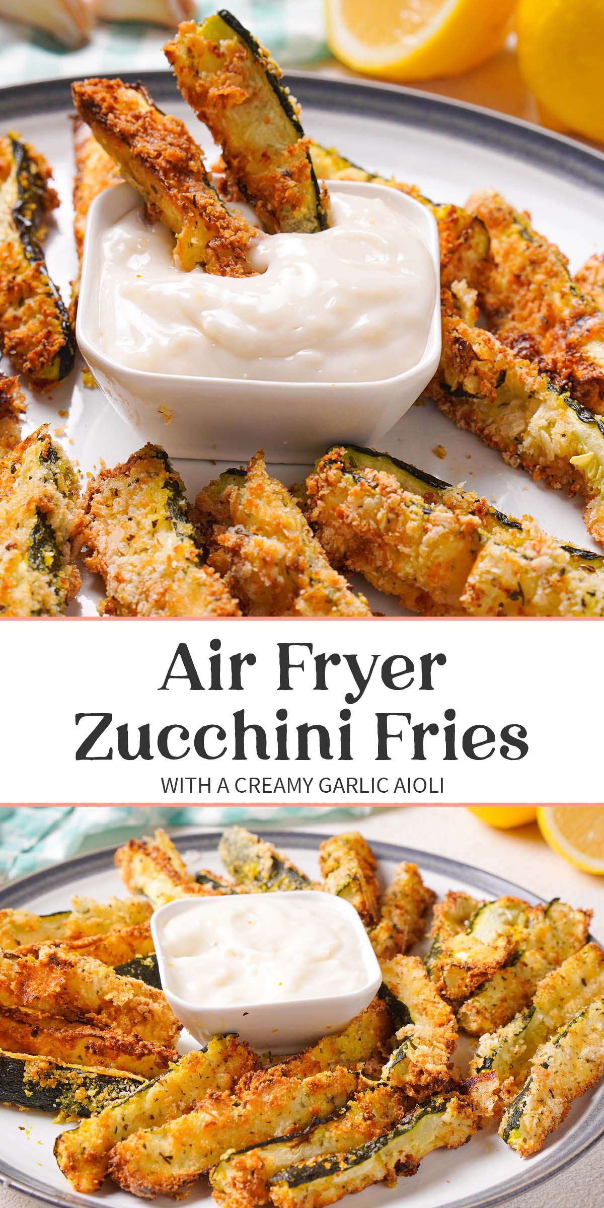 Air Fryer Zucchini Fries with Garlic Aioli - 40 Aprons