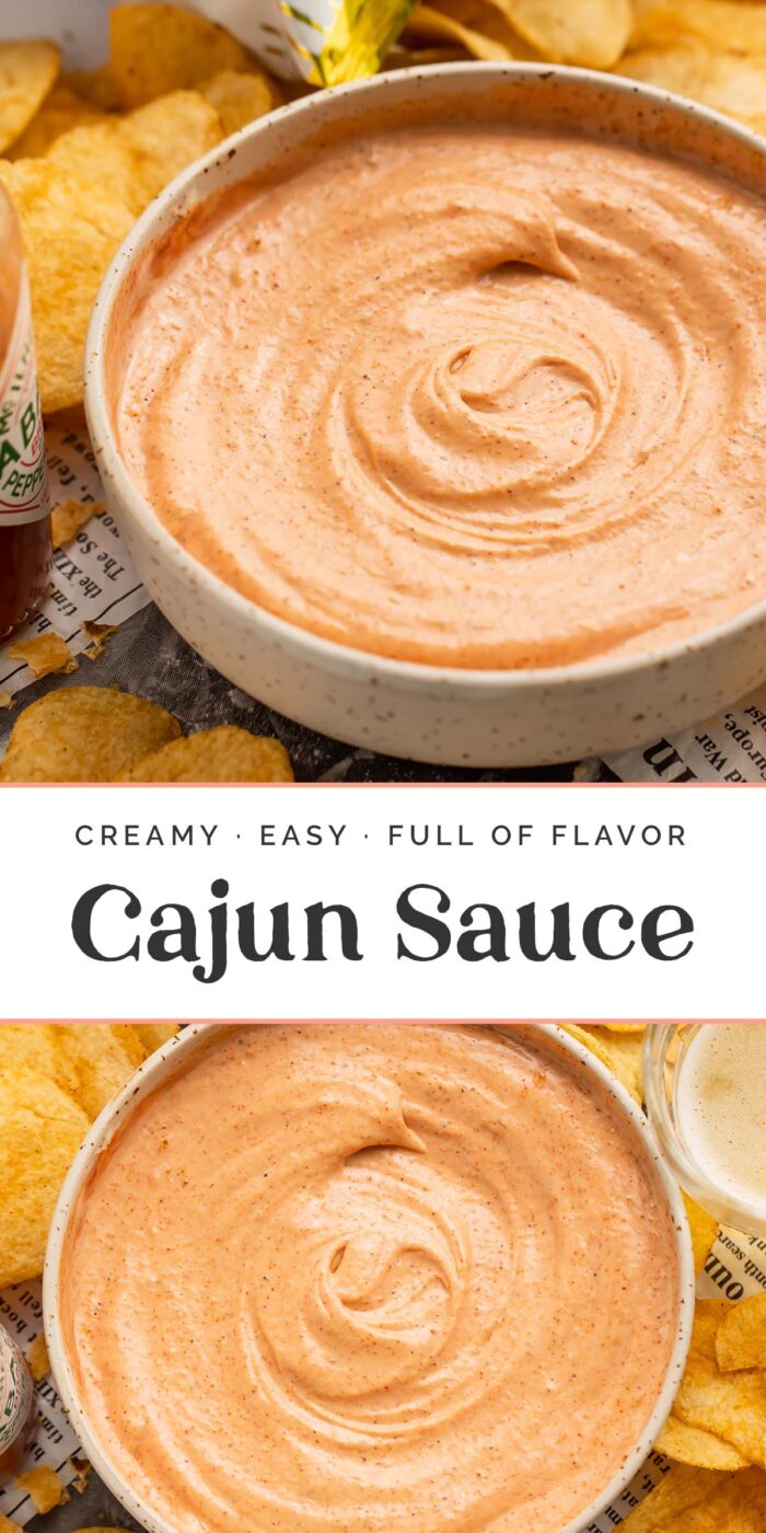 pin graphic for cajun sauce.
