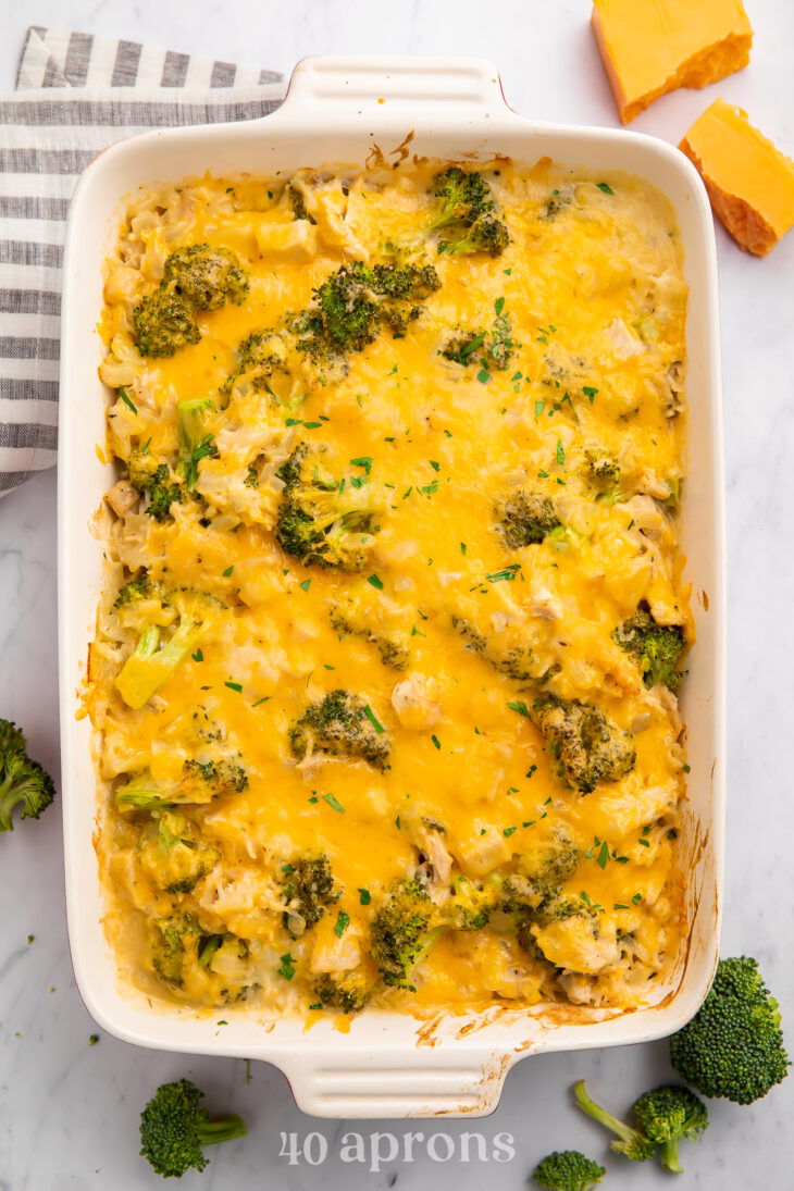 Cheesy Chicken Broccoli Rice Casserole - 40 Aprons