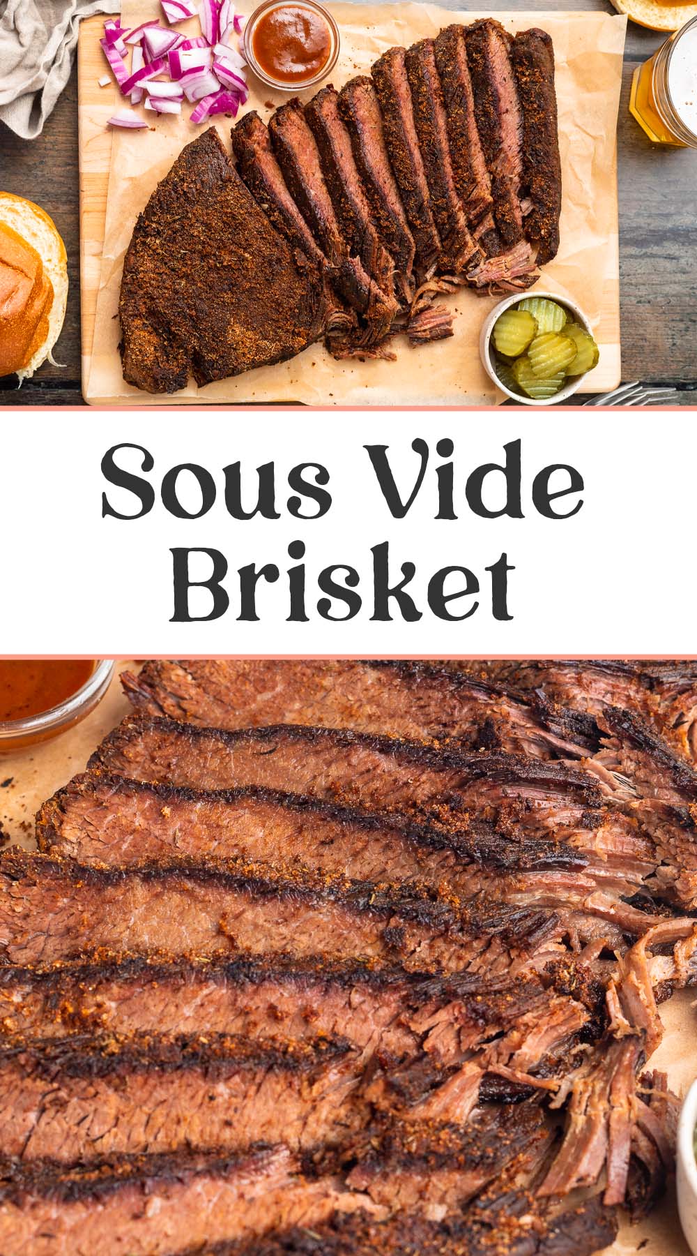 Pin graphic for sous vide brisket.