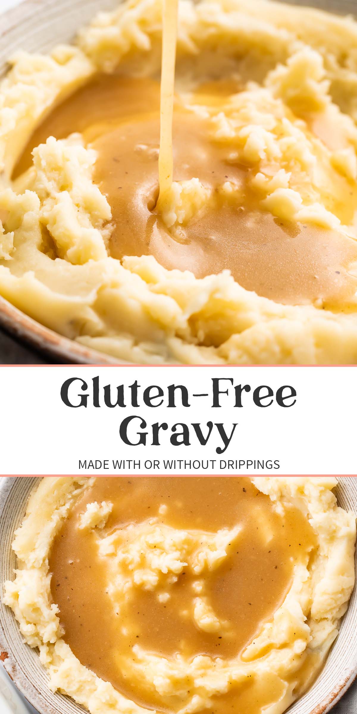 Pin graphic for gluten-free gravy.