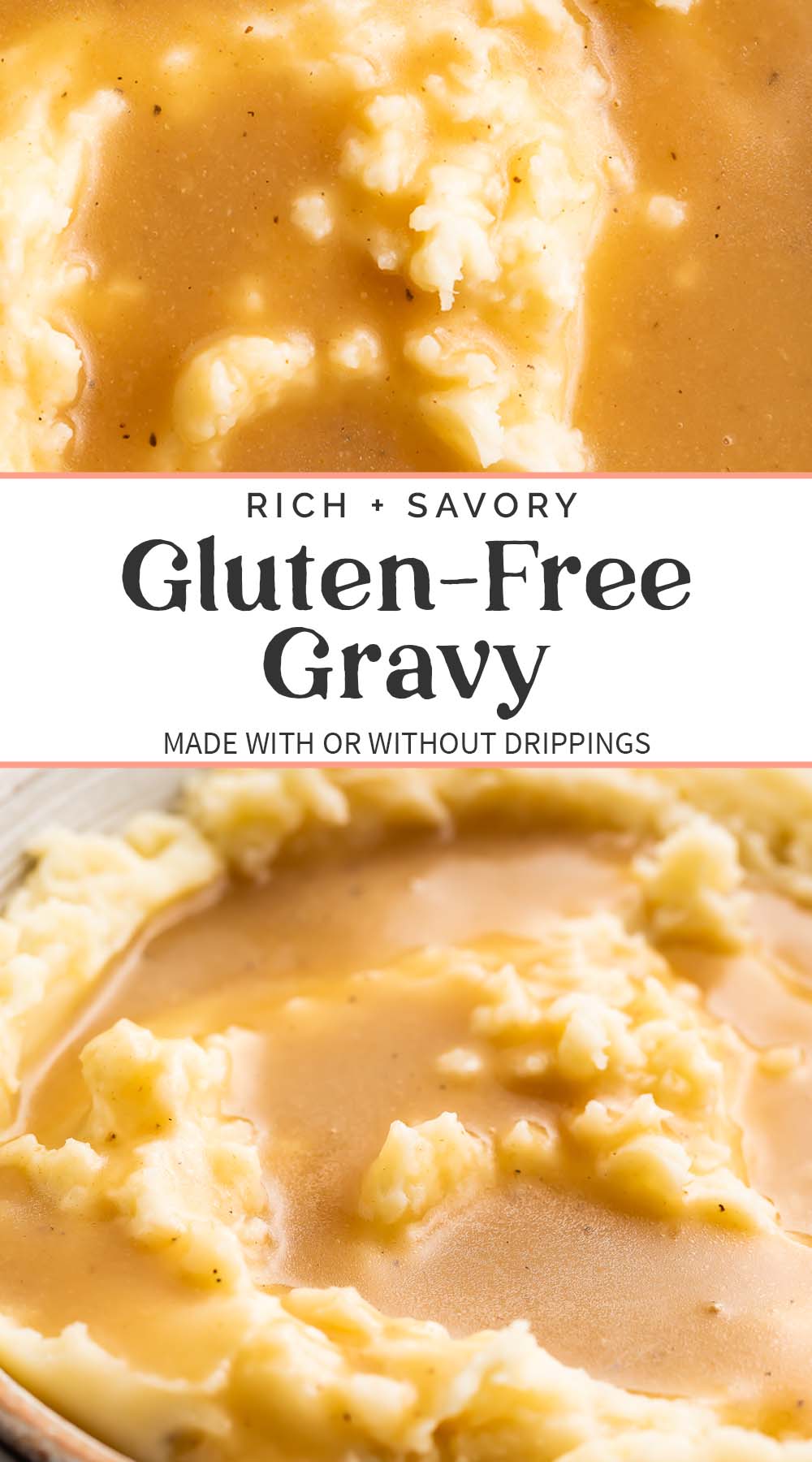 Pin graphic for gluten-free gravy.