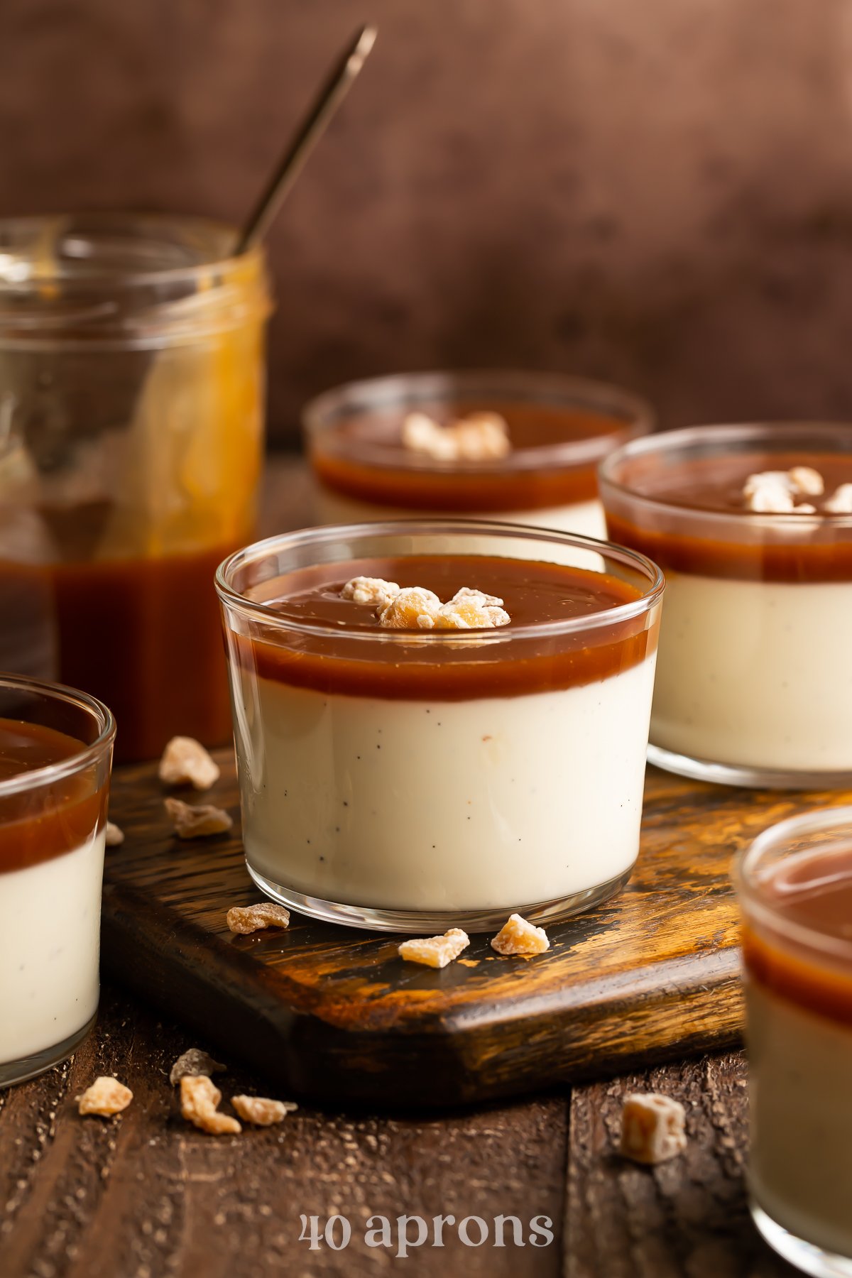 Vanilla Bean Panna Cotta with Caramel Sauce - 40