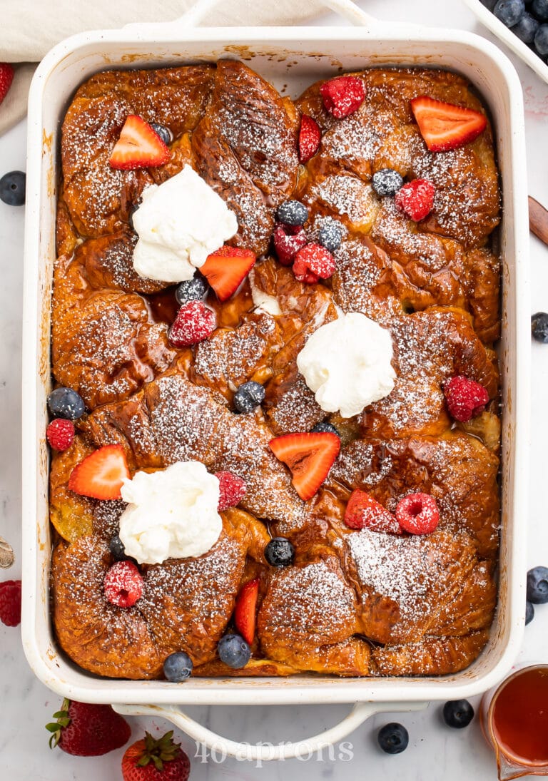 The BEST Croissant French Toast Casserole