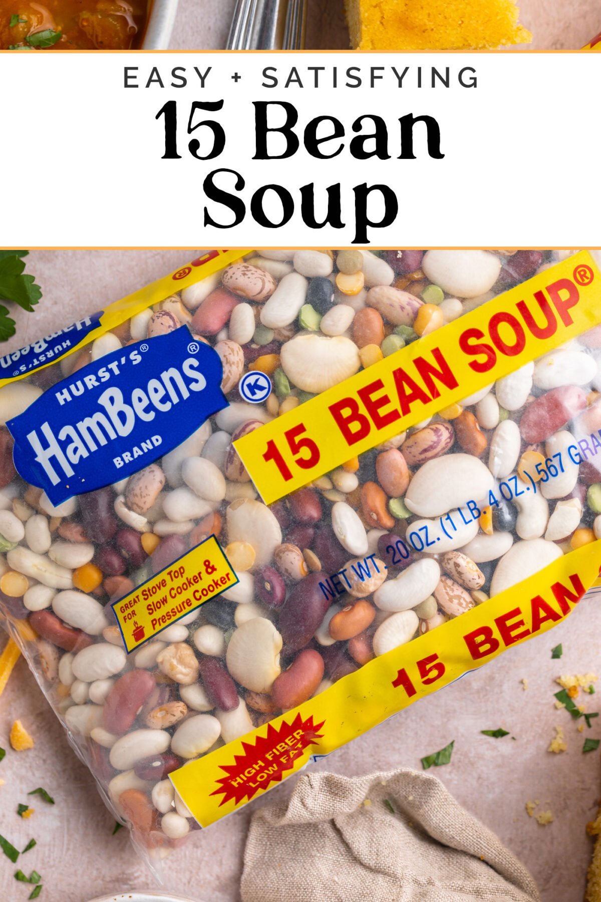 Pin graphic for 15 Bean Soup.