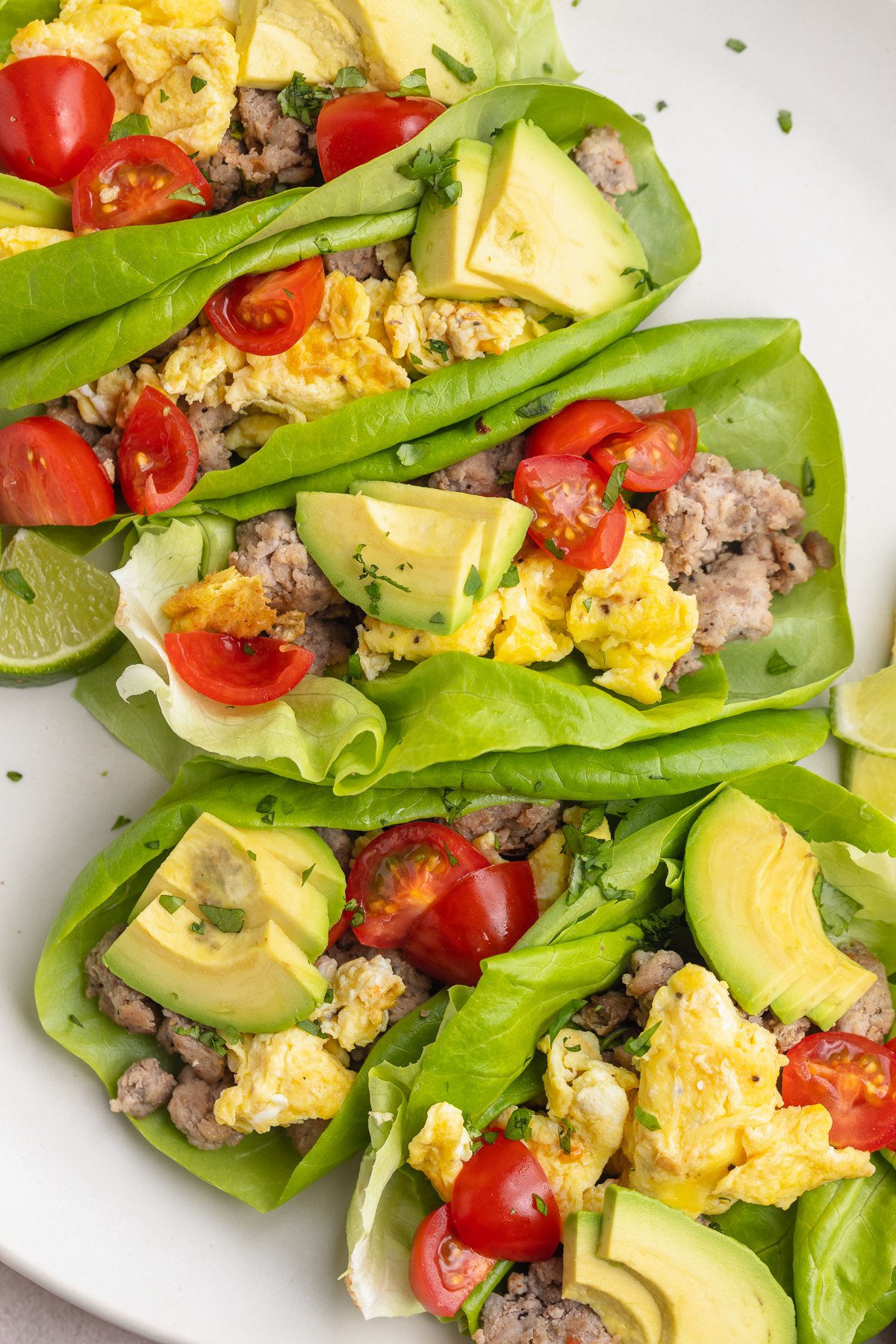 Scrambled eggs, Sausage and Avocado