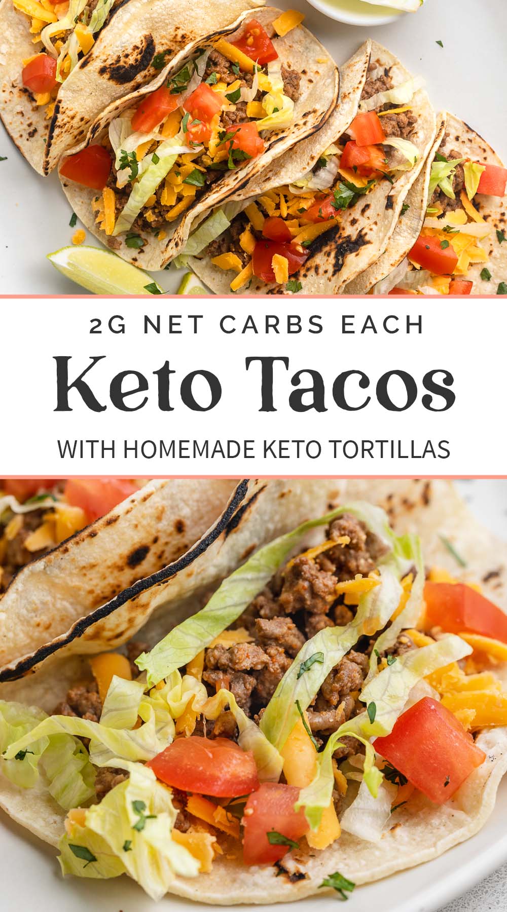 Pin graphic for keto tacos.