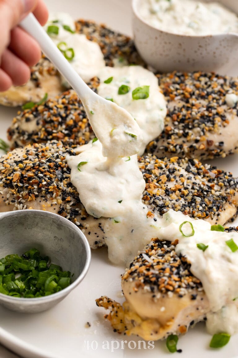 Whole30 Everything Bagel Chicken and Scallion “Cream Cheese” Sauce