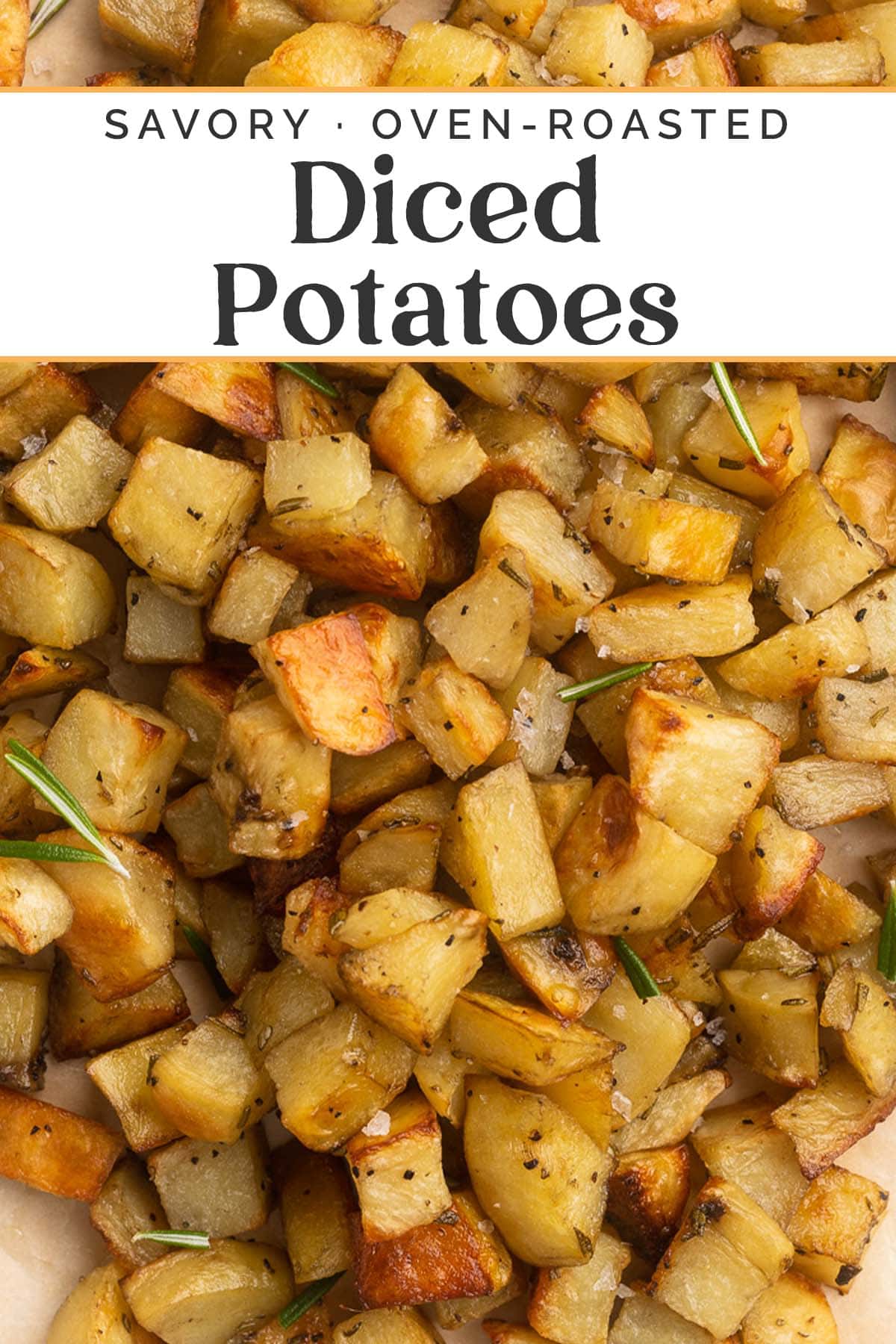 Pin graphic for diced potatoes.