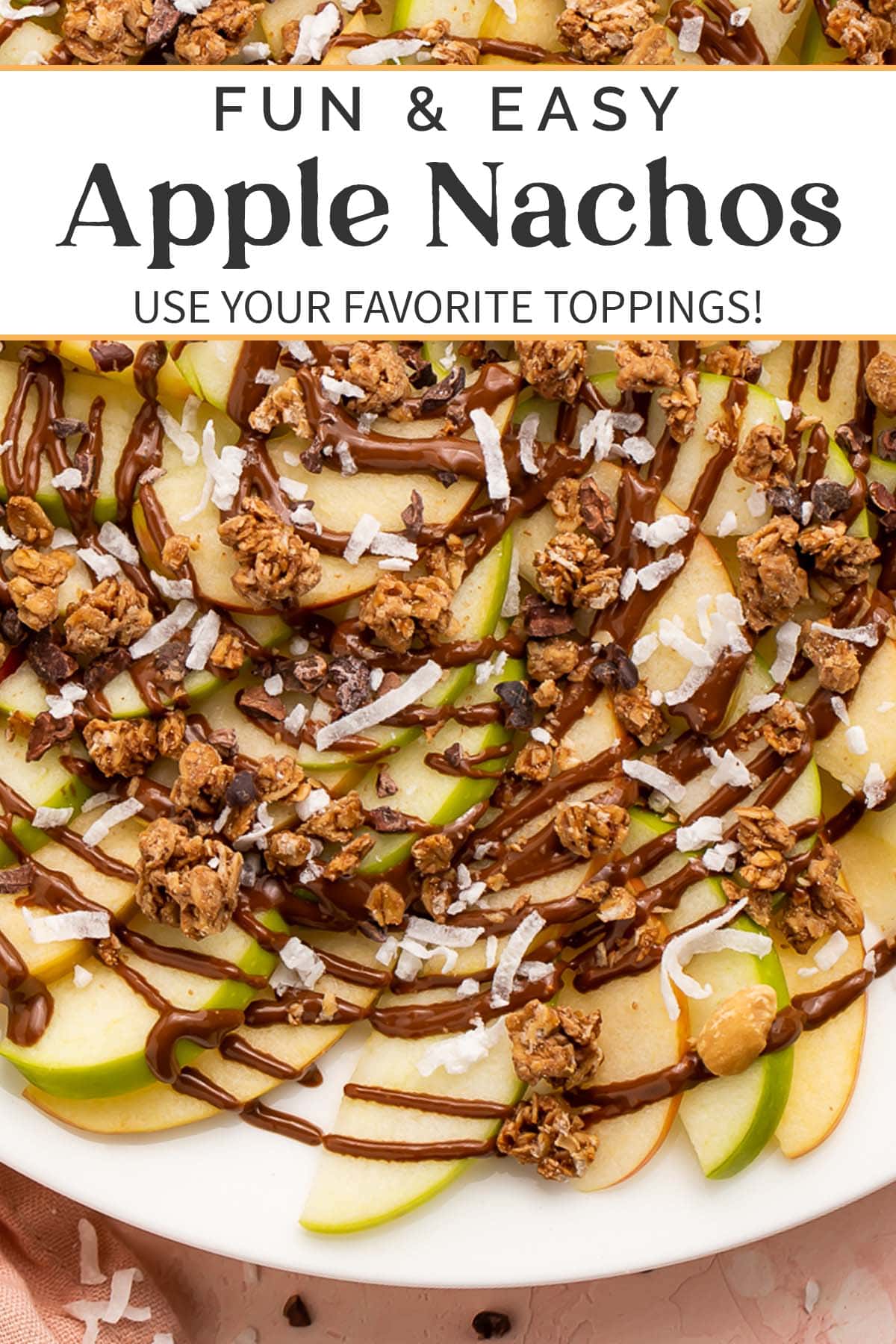 Pin graphic for apple nachos.
