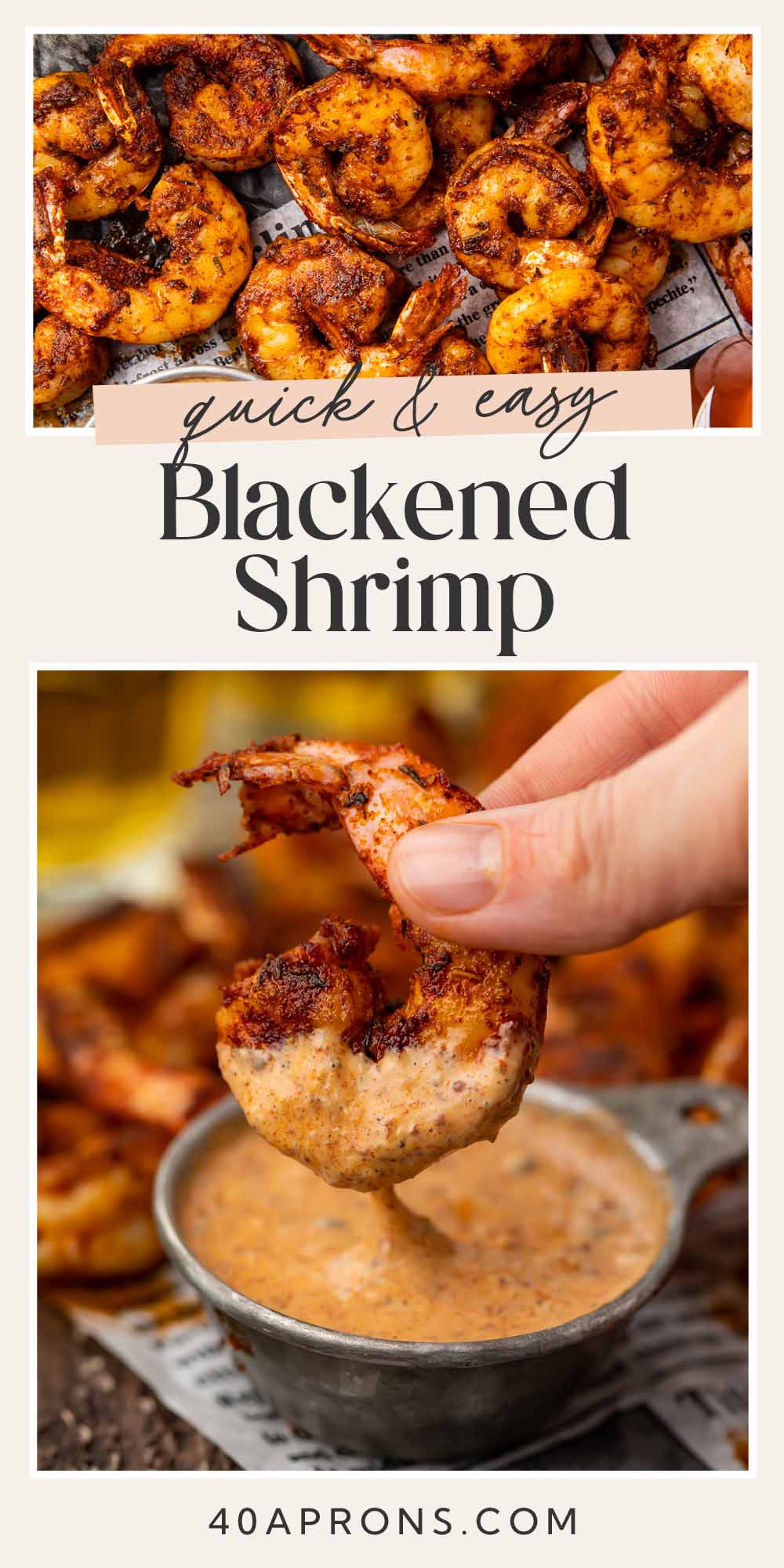 Pin graphic for blackened shrimp.