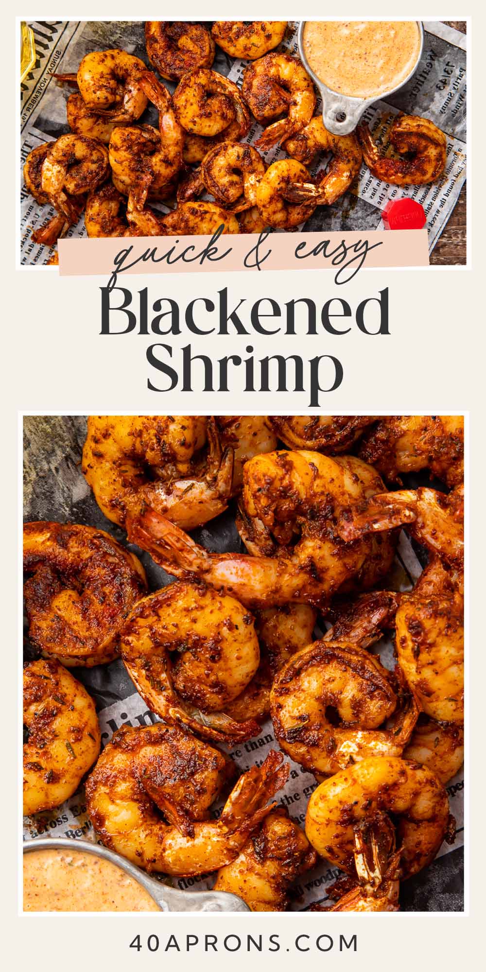 Pin graphic for blackened shrimp.