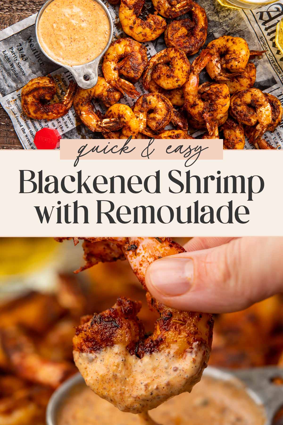 Pin graphic for blackened shrimp.