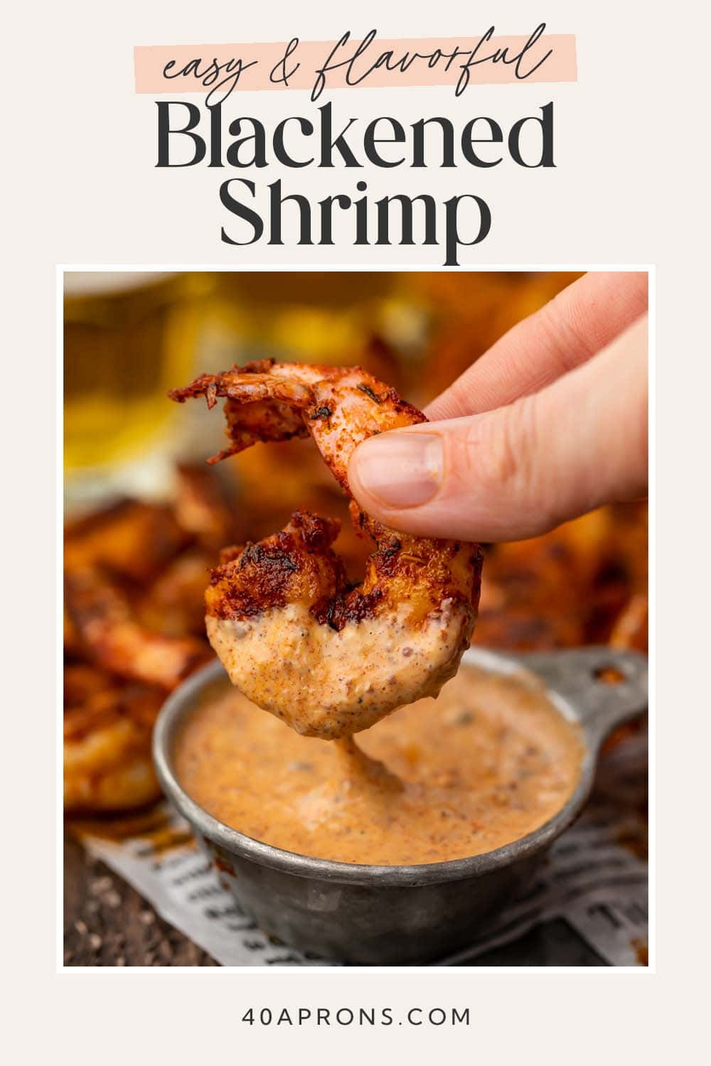 Pin graphic for blackened shrimp.