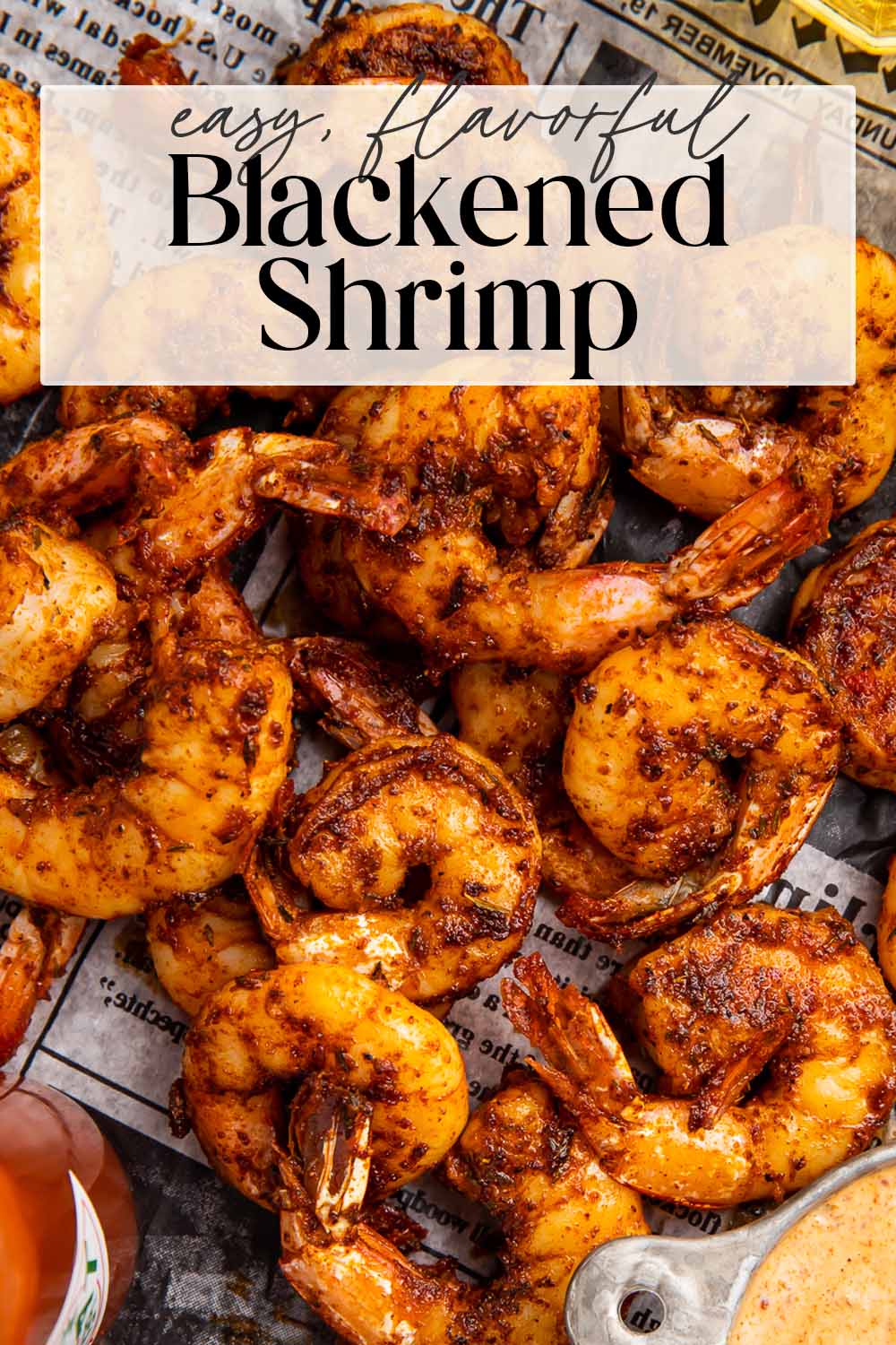 Pin graphic for blackened shrimp.