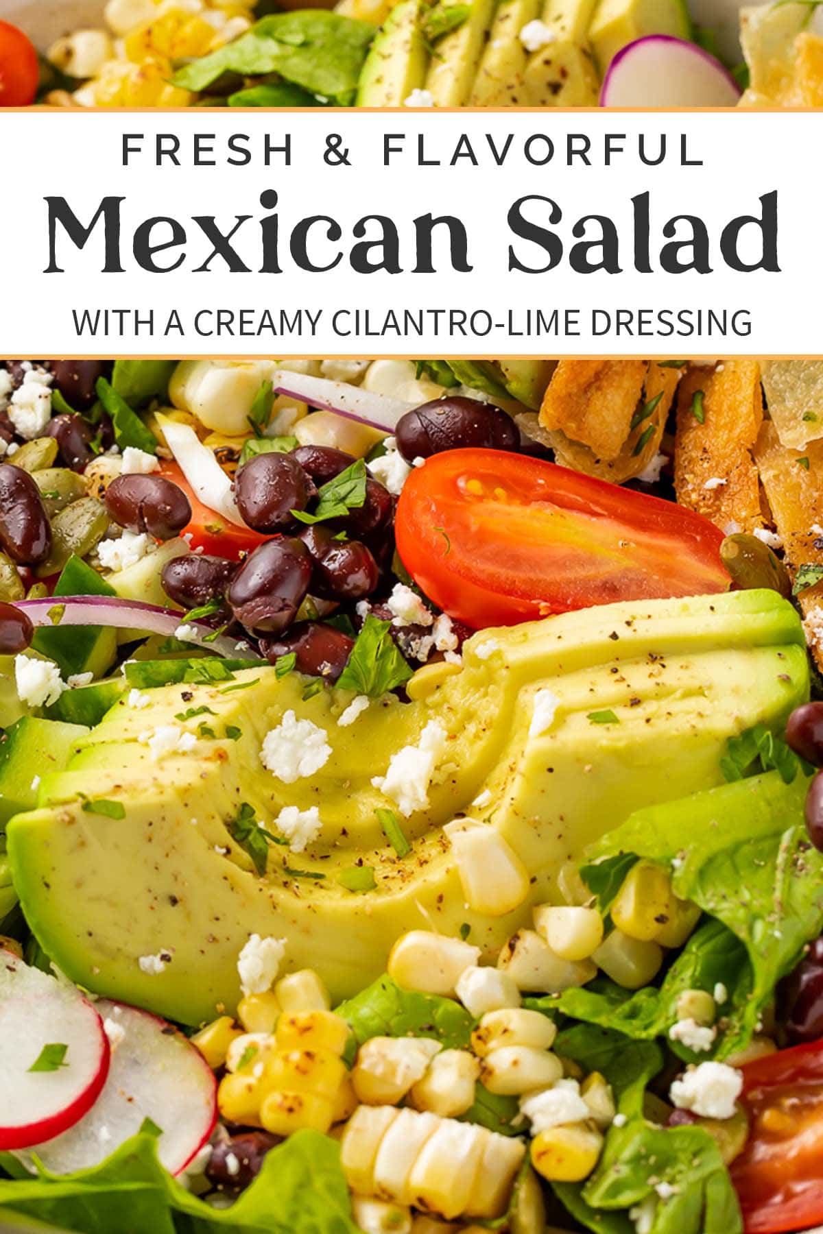 Pin graphic for Mexican salad.