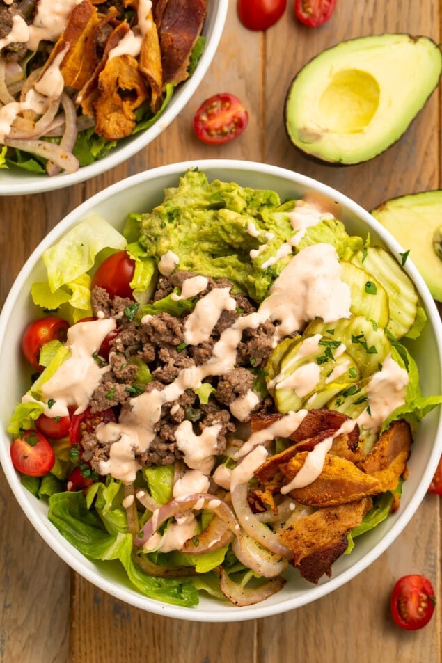 Fully Loaded Burger Bowl With "Special Sauce" - 40 Aprons