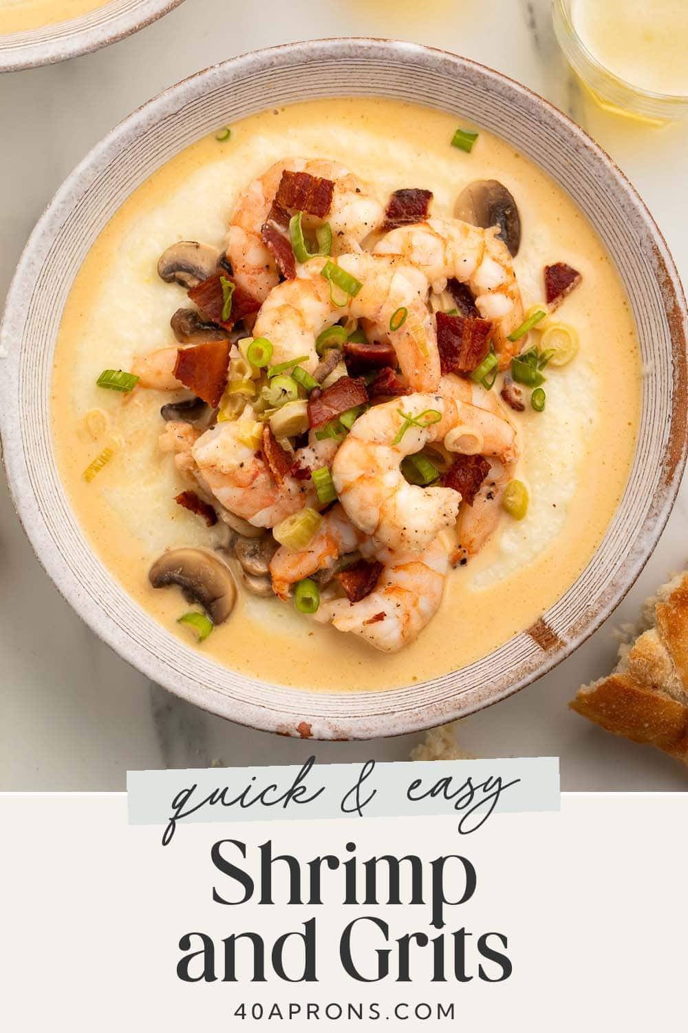 Pin graphic for shrimp and grits.